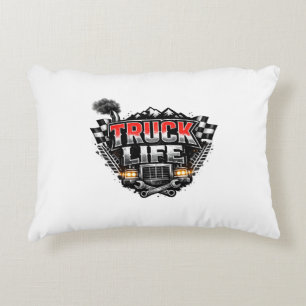 Coussins Décoratifs Vie de Camion Grunge en Chrome Rouge Distressed Ca