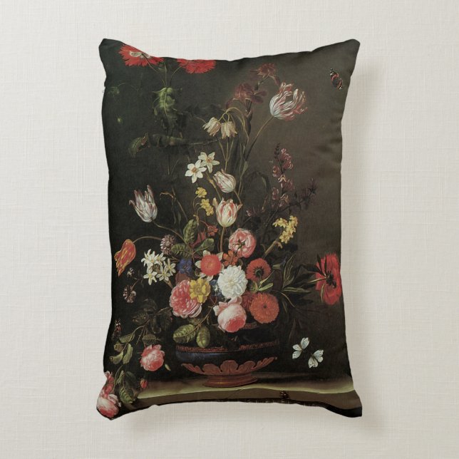 Coussins Décoratifs Vieille Composition Florale Baroque de Fleurs dans (Devant(Vertical))