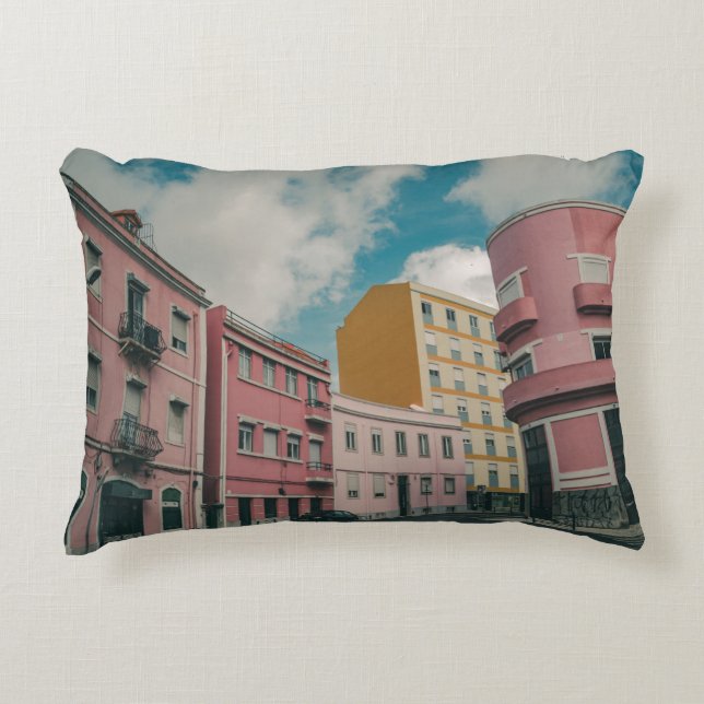 COUSSINS DÉCORATIFS VILLE COLORÉE (Devant)