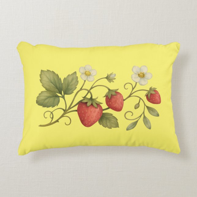Coussins Décoratifs Vin De Fraise Aux Fleurs (Devant)