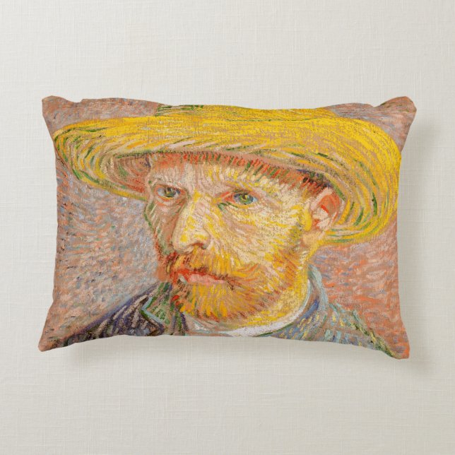 Coussins Décoratifs Vincent Van Gogh Auto-portrait peinture impression (Dos)