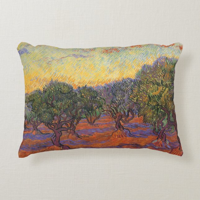 Coussins Décoratifs Vincent van Gogh - Olive Grove, Orange Sky (Devant)