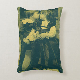 Coussins Décoratifs Vintage Amour et Romance Photo, Enfants Baiser