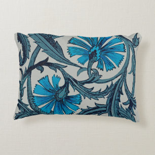 Coussins Décoratifs vintage bleu antique fleurs artisanat rustique
