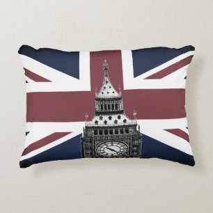 Coussins Décoratifs Vintage British Flag & Big Ben, Londres, Royaume-U