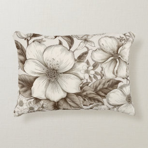 Coussins Décoratifs Vintage Floral Sepia Motif (14)