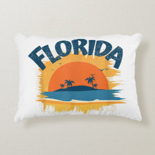 Coussins Décoratifs Vintage Florida Retro Tee Design Sunshine