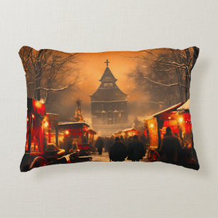 Coussins Décoratifs Vintage hiver Snowy Marché de Noël