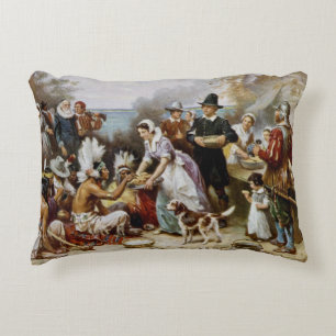 Coussins Décoratifs Vintage Le Premier Thanksgiving 1621 Jean Ferris
