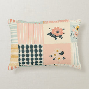 Coussins Décoratifs Vintage Motif de Patchwork Floral - Pastel (12)