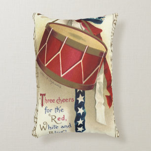 Coussins Décoratifs Vintage patriotique, tambours avec notes de musiqu