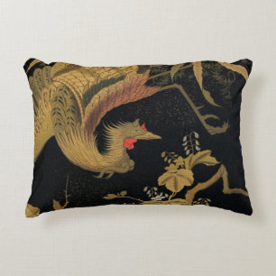 Coussins Décoratifs Vintage Phoenix Gold Black Bird japonais