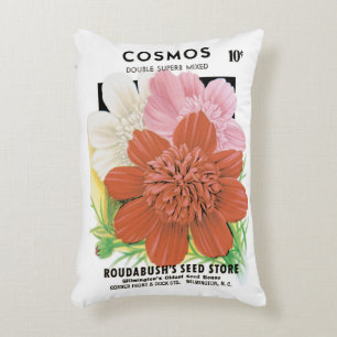 Coussins Décoratifs Vintage Seed Packet Art, Cosmos Garden Flowers