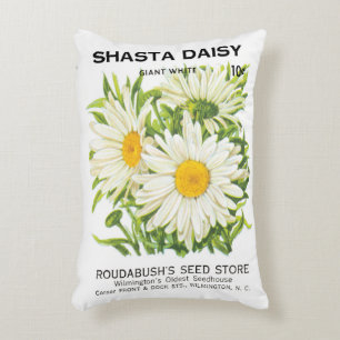 Coussins Décoratifs Vintage Seed Packet Art, Shasta Daisy Flowers