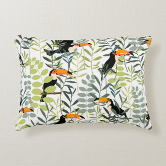 Coussins Décoratifs Vintage Toucans Vert Feuille Motif
