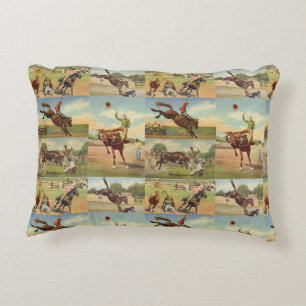 Coussins Décoratifs Vintage Western Rodeo Événements Cowboys Horses Bu