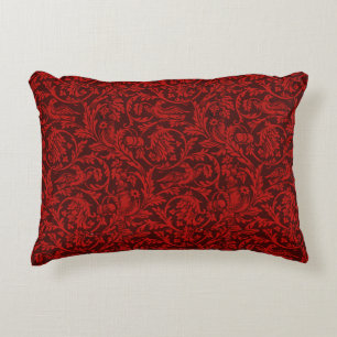 Coussins Décoratifs Vintage William Morris Oiseaux rouges Fruits de fe