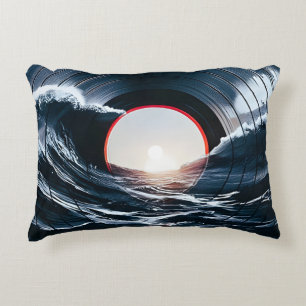 Coussins Décoratifs Vinyle Vintage Surf Wave Océan Musique Rétro