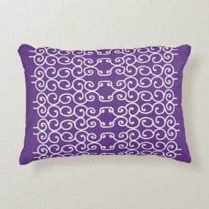 Coussins Décoratifs Violet avec rouleaux blancs