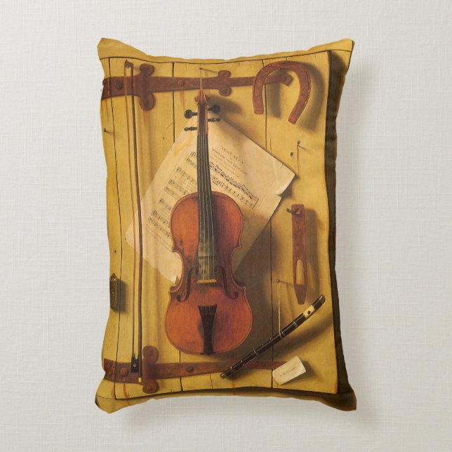 Coussins Décoratifs Violon et musique de Still Life par William Harnet (Devant(Vertical))