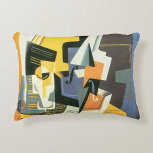 Coussins Décoratifs Violon et verre par Juan Gris, Cubisme vintage