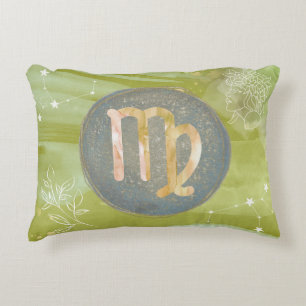 Coussins Décoratifs Virgo Olive Green Astrology Zodiac Sign Traits