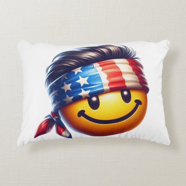 Coussins Décoratifs Visage Souriant Hippie (Devant)