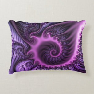 Coussins Décoratifs Vivid Cool Abstrait rose violet Fractal Art Spiral