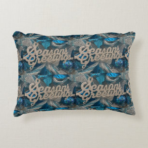 COUSSINS DÉCORATIFS ***VOEUX DE SAISON*** AVEC DOS ARGENTÉ