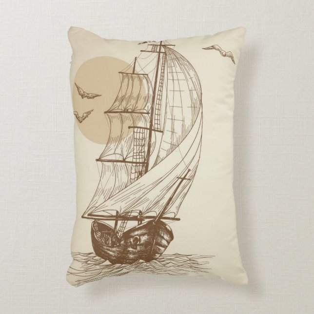 Coussins Décoratifs Voilier vintage (Devant(Vertical))