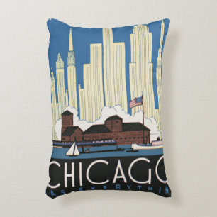 Coussins Décoratifs Voyage sur mesure à Chicago Tout dans la silhouett