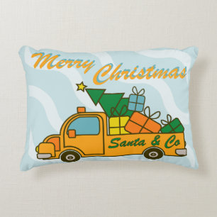 Coussins Décoratifs Vue latérale du camion père Noël Joyeux Noël