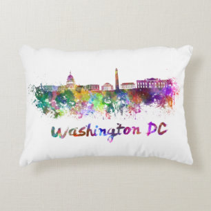 Coussins Décoratifs Washington DC skyline in watercolor