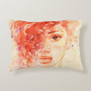 Coussins Décoratifs Watercolor belle fille