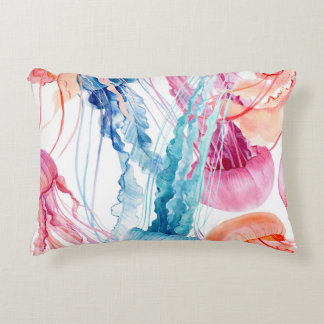 Coussins Décoratifs Watercolor Sea Life : Bubbles & Jellyfish