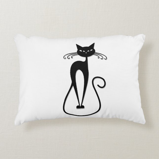 Coussins Décoratifs Whimsical Skinny Chat noir (Devant)