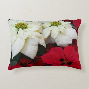 Coussins Décoratifs White and Red Poinsettias