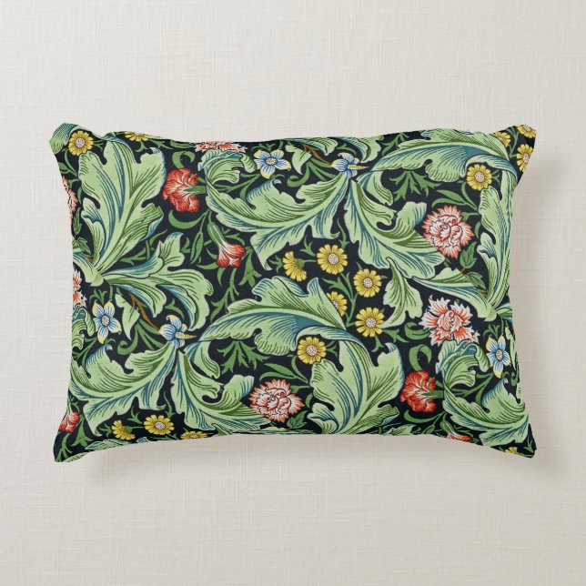 Coussins Décoratifs William Morris Fleurs florales Carnation vert rose (Devant)