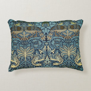 Coussins Décoratifs William Morris Paon et Dragon Tissé