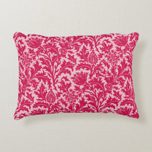 Coussins Décoratifs William Morris Thistle Damask, Fuchsia Pink
