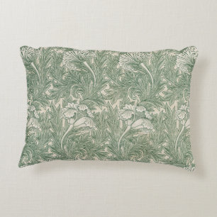 Coussins Décoratifs William Morris Vert Sauge Motif Tulipe : Vintage