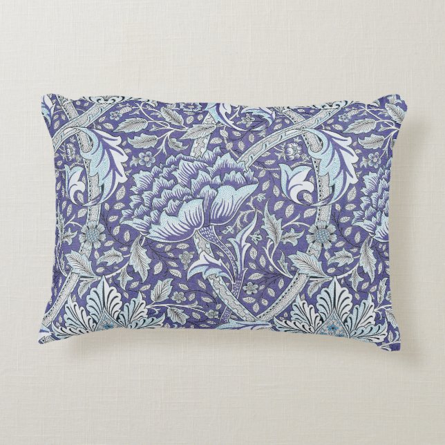 Coussins Décoratifs william morris windrush bleu floral fleurs (Dos)