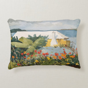 Coussins Décoratifs Winslow Homer Flower Garden et Bungalow Bermudes