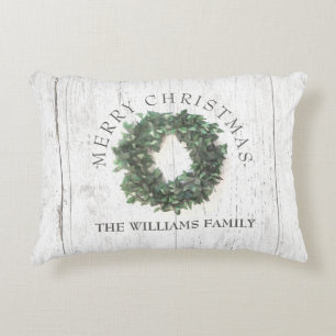 Coussins Décoratifs Wreath Rustique Patiné Wood Laurel Monogrammé