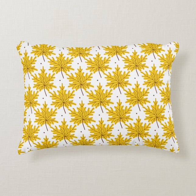 Coussins Décoratifs Yellow golden maple leaves seamless pattern. Autum (Devant)