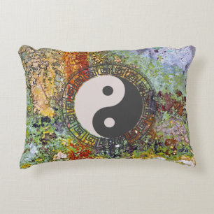 Coussins Décoratifs Yin Yang Grunge coloré
