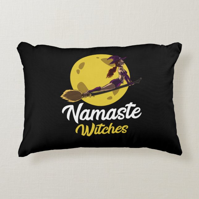 Coussins Décoratifs Yoga Namaste sorcières Broom Zen Halloween (Devant)