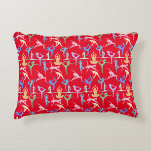 Coussins Décoratifs Yoga Pose Pastel Motif 01.bx4 Rouge BG