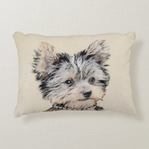 Coussins Décoratifs Yorkshire Terrier Puppy Peinture Chien original