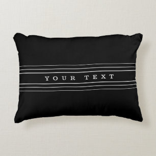 Coussins Décoratifs Your Custom Text & Modern Stripes   Black & White